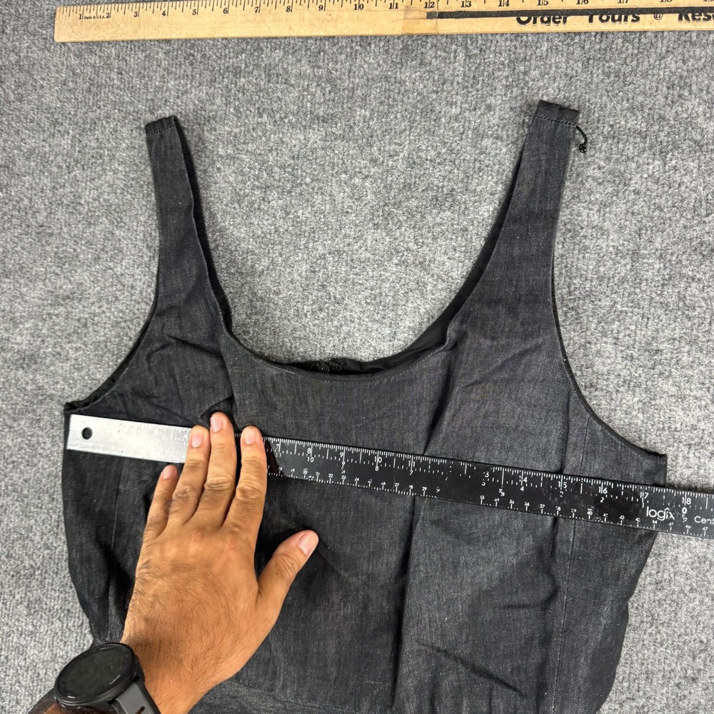 Gap Dress Womens 12 Black Linen Blend Sleeveless Fit & Flare Mini Scoop Neck - Picture 3 of 7